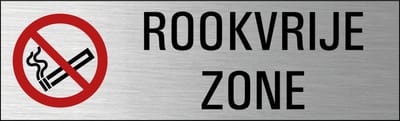 Rookvrije zone deurbordje met zelfklevende strip