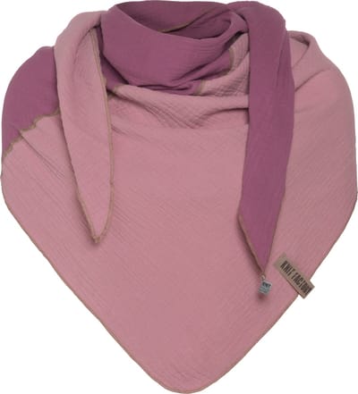 Knit Factory Fay Gebreide Omslagdoek - Driehoek Sjaal Dames - Katoenen sjaal - Zomersjaal - Luchtig en zacht - Zomer stola - Violet/Lila - Paars - Duurzaam - 190x85 cm - 100% Biologisch katoen