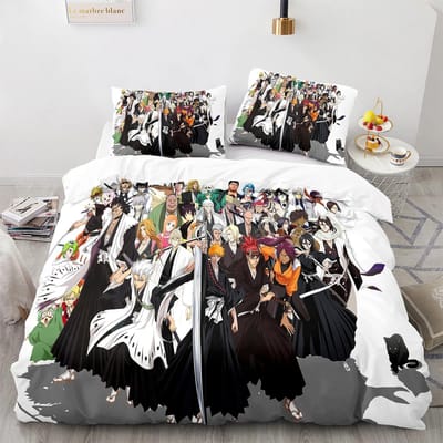 Anime Bleach Beddengoed Collectie Cartoon Dekbed Dekbedovertrek Collecties Met Beddengoed Twin Queen King Enkele Maat Woondecoratie Jongens Kawaii EU single(135x200cm)
