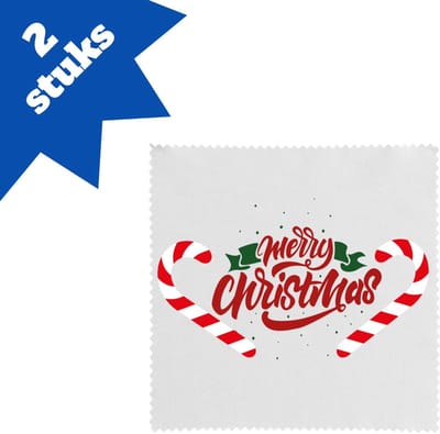 Akyol - kerst merry christmas brillendoekjes - Kerstmis - kerst beker - winter - kerst - christmas - kerst cadeau - 17,8 bij 17,8 cm - 2 stuks