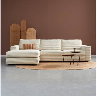 PEPP interiors Hoekbank UNO met chaise longue links - Ambience 2 Cream