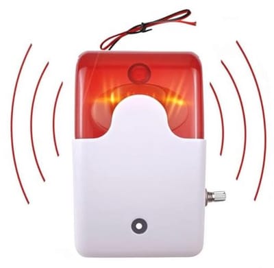 Verstelbare Alarmhoorn 12V met Knipperlicht en Strobe Sirene - Hoog Geluidsniveau 110dB - Wandmontage