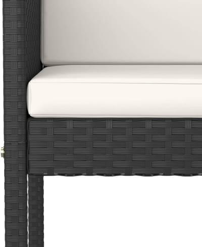 Tuinbarset 7-delig met Bartafel en 6 Barkrukken 185x80x110 cm – Luxe Poly Rattan Barset met Kussens en Glazen Tafelblad – Weerbestendig Outdoor Tuinmeubel – Zwart – HomebyNicole