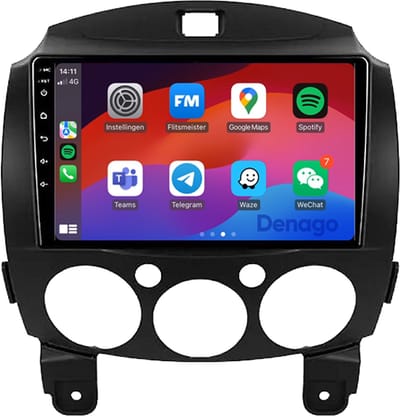 CarPlay autoradio geschikt voor Mazda 2 | 2008 t/m 2014 | Android 13 | Draadloos Apple CarPlay & Android Auto | 2GB + 32GB | QuadCore processor | Denago DNG-A26 | 2025 model | 2008 2009 2010 2011 2012 2013 2014 | Bluetooth & Wifi