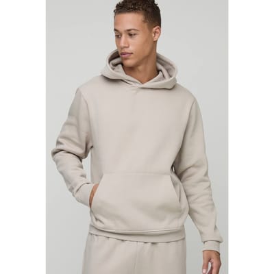 Tall Essential Boxy Over the Head Hoodie | Stone | Size Medium