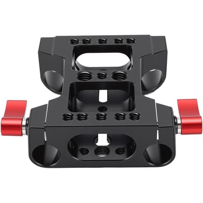 Camera Basisplaat met 15mm Rod Rail Klem Aluminium Legering Multifunctionele Statief Basisplaat voor Camera Video Rig black