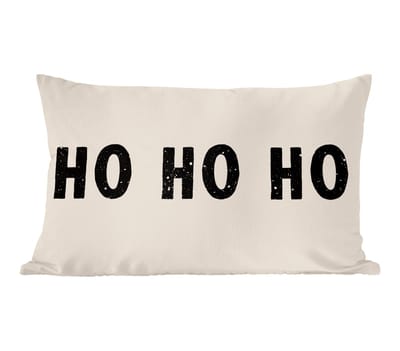 Sierkussens - Kussentjes Woonkamer - 60x40 cm - Kerstmis - Ho ho ho - Spreuken - Beige - Kerstman