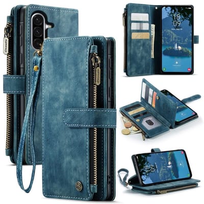CaseMe Hoesje - Geschikt voor Samsung Galaxy A36 Hoesje - CaseMe C30 Book Case met Portemonnee - Blauw