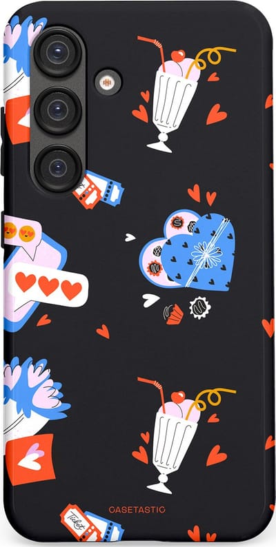 Casetastic Hoesje Geschikt voor Samsung S25 - Stijlvolle Beschermende Duo-layer Case - Liefdes Kaarten