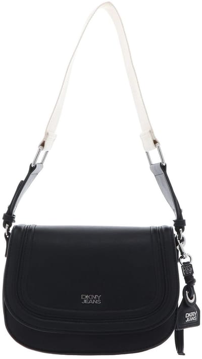 DKNY schoudertas Nia Flap Shoulder Bag Black / Silver zwart