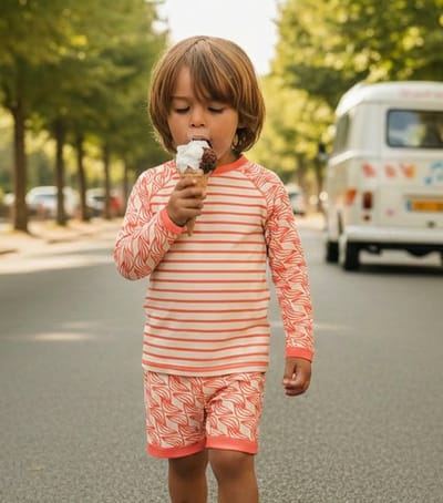 Ducksday -Zwemshirt voor kinderen - UV-werend UPF50+ - Rashguard met lange mouwen - unisex - Ondo - maat 4 jaar - 98/104