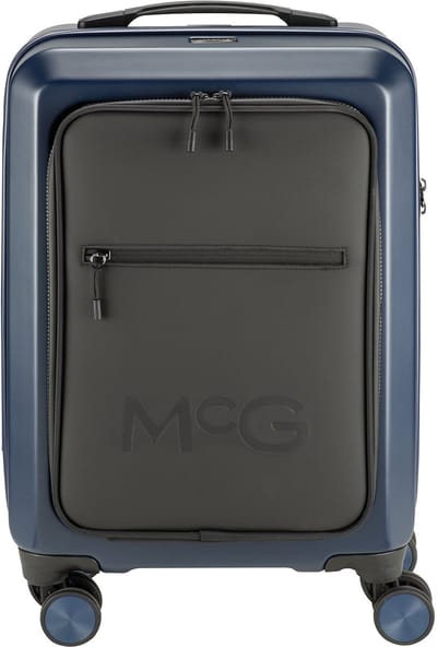 McGregor Manhattan Koffer - Handbagagekoffer met 4 Dubbele Zwenkwielen en Verzonken TSA-Slot - Zacht Voorvak - Navy - 55cm