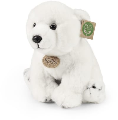 Rappa ECO knuffel ijsbeer 28 cm - realistische knuffel van recyclede PET flessen - gebroken wit