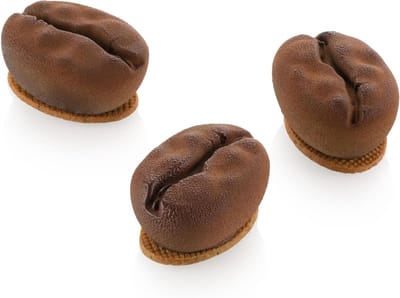 Siliconen Koffievorm - Bakvorm Koffieboon - Gebak Maken - Met ABS Cutter - 15 Holtes 30ml - Zwart