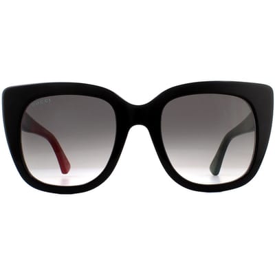 Gucci zonnebril GG0163SN 003 Zwart met rode en groene bruine gradiënt