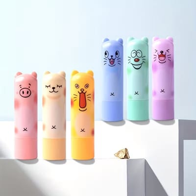 Cartoon Lippenbalsem Set 6 Stuks – Hydraterende Lipverzorging met Vitamine E en Sheaboter