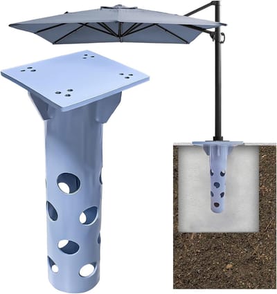 Grondanker Parasol - Universele Bodemplaat - Zweefparasol Stabiliseren - Beton Plaatsbaar - 33 x 16 cm