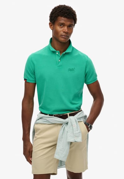 Superdry heren polo shirt vintage destroy logo groen