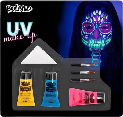 Make-up Set - UV Schmink - Halloween Carnaval - Lichtgevend in Blacklight - 20 x 19 cm - Multicolor