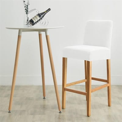 Housse de Chaise de Bar Épaissie Velours Vison Argenté Tissu Velours Élastique Maison Hôtel Club Bar Housse Tabouret de Bar Housse de Chaise 20*18*2cm blanc lait