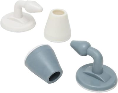Deurstopper - Deurknop Buffer - Bescherming Muur - Zonder Boren - 5.5x4 cm - Wit