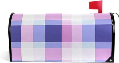 Decoratieve Postbakhoes - Magnetische Huls - Buiten Decoratie - Dubbelzijdig Bedrukt - 45 x 50 cm - Paars Blauw