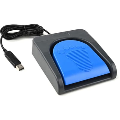 USB Enkele Voetschakelaar Gamebesturing Eén Toets Aangepast Computer Toetsenbord Actiepedaal Grijs met grijze kleur/blauw