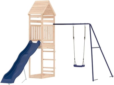 Houten Speelhuis - Speeltoestel Buiten - Kinderen Spelen - Massief Grenenhout - 245 x 373 x 264 cm