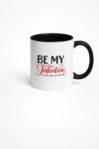 Valentijn Mok "Be My Valentine" - Wit Zwart Keramiek Liefdescadeau