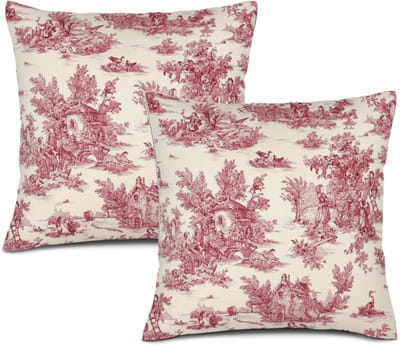 Decoratieve Sierkussens Hoesjes Rood Toile Patroon 50x50 cm Set van 2