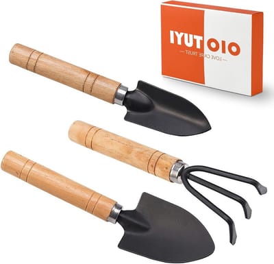 Complete Mini Tuin Gereedschap Set, 3-delige Tuinaccessoires met Mini Schep en Hark, Ideaal voor Kinderen en Bonsai Planten, Perfect voor Binnen en Buiten Tuinieren