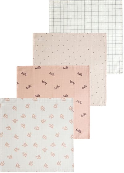 Next - Pasgeboren unisex - Set van 4 babymousseline-doekjes - Crème