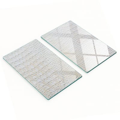 Glazen snijplanken met krokodillenprint, 2x30x52 cm