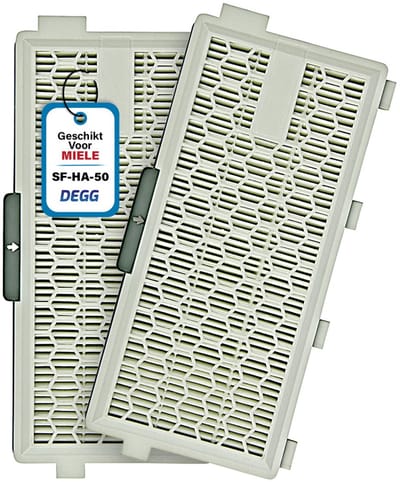 DEGG® - 2X HEPA filter - Geschikt voor Miele Airclean 50 / SF-HA 50 - hoogwaardige Stofzuigeraccessoires - Vervangt Orginele Miele Filter - 2 STUKS(S)