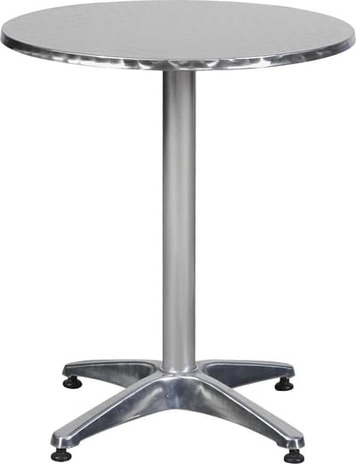 Akur terrasmeubel terrastafel, Ø60 cm in hoogte verstelbaar aluminium look.