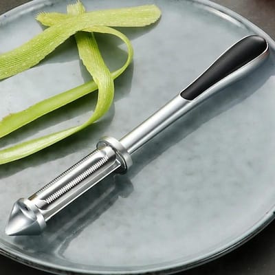 Dubbelzijdige zinklegering dunschiller huishoudelijke drie-in-één multifunctionele roestvrijstalen dunschiller keuken meloen schaaf gadget dunschiller gray