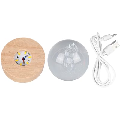 6cm 3D Kristallen Bol Lichtgevend Helder Sculptuur Ronde Astronomie Bal Miniatuur Sculptuur Bal Nacht white