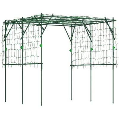 Bloembak met driehoekige standaard - MUVOE - 223x223x223 cm - Roestvrij staal - Polyethyleen - Groen