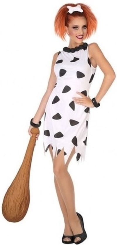 Holbewoonster Wilma kostuum - dames - verkleedkleding - cavewoman jurk - Carnavalskleding 34-36