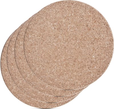 Zeller Pannenonderzetter - 4x - kurk - rond - D17 cm - tot 220 graden - lichtbruin