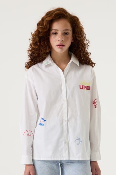 T-shirt met gekleurde grafische prints voor meisjes Garcia