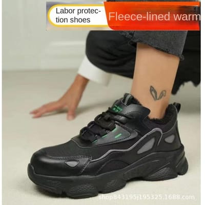 Chaussures de travail Embout acier plastique Anti-écrasement et Anti-perforation Chaussures de travail Légères Couple Chaussures de sécurité 46