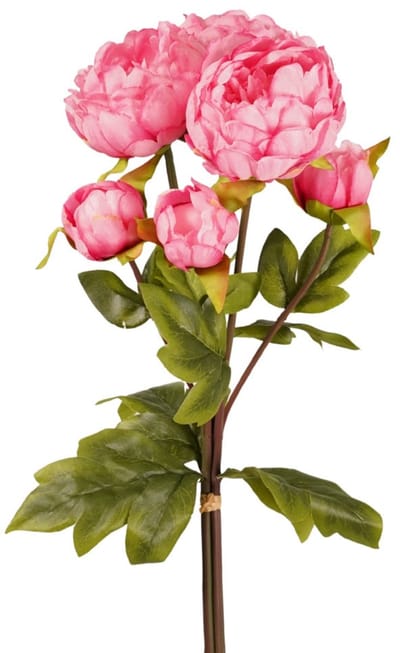 Emerald - Kunstbloem Pioenroos Bundel 50cm fuchsia - Kunstplant voor binnen