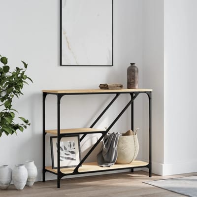 vidaXL - Wandtafel - 88,5x30x75 - cm - bewerkt - hout - sonoma - eikenkleurig