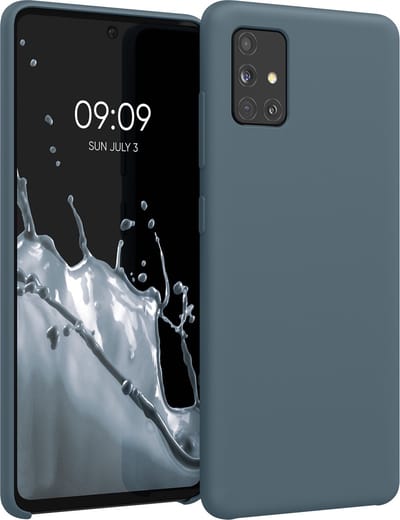 kwmobile telefoonhoesje geschikt voor Samsung Galaxy A51 - Hoesje met siliconen coating - Smartphone case in leisteen