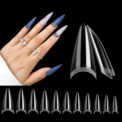 Dailygoods- Nageltips 550 Stuks - Transparant - ABS Materiaal - Professionele Nagelverlengingsset - Taps Toelopend - Sterk en Duurzaam - Kunstnagels