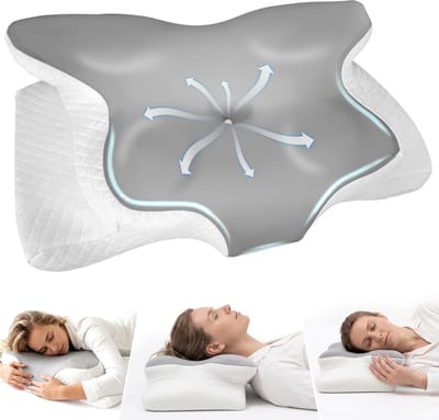 Nekkussen - Ergonomisch Kussen Van Traagschuim - Orthopedisch Kussen - Hoofdkussen - Neksteunkussen Met Vlinderdesign