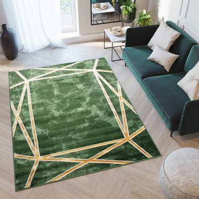 Tapiso Turmalin Vloerkleed Groen Laagpolig Zacht Abstract Tapijt Maat- 120x170