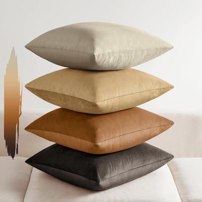 Kussenhoezen Set - Decoratieve Kussens - Woonkamer Aankleden - Verdikt Fluweel - 40 x 40 cm - Bruin Beige