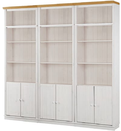 Anita- Boekenkast in klassiek landhuisdesign van grenenhoutB WH